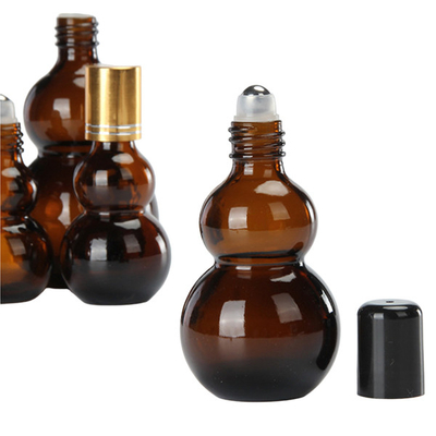 Wholesale 10-100ml Amber Double Gourd Shaped Essential Oil Roller Bottles‌ Eco-Friendly
