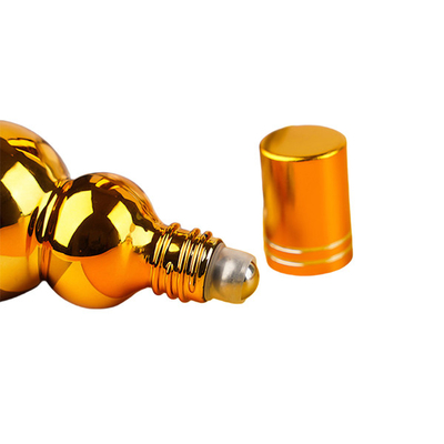 ‌Luxury UV Golden Gourd Shape Metal Roller Ball Essential Oil Empty Roller Bottles 50ml 100ml